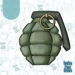 Army Military Hand Grenade Cookie Cutter STL Files for 3D Printing With Matching Printable PNG Images for Edible Ink Printers Including Eddie