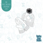 Winter Hat and Gloves cookie cutter with png images for edible ink printers including Eddie