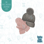 Winter Hat and Gloves cookie cutter with png images for edible ink printers including Eddie