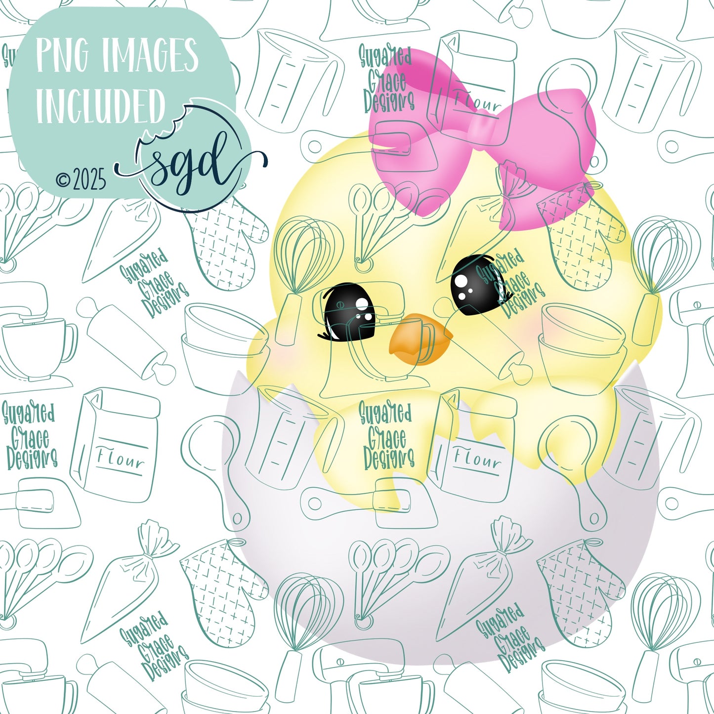 Hatched Easter Chick Cookie Cutter STL File  with PNG Images to Match - For 3D Printing and Edible Ink Printers
