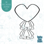 Heart Balloon With Tassels Cookie Cutter with Matching PNG Images for Edible Ink Printers Including Eddie