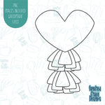 Heart Balloon With Tassels Cookie Cutter with Matching PNG Images for Edible Ink Printers Including Eddie