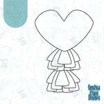 Heart Balloon with Tassels Cookie Cutter with Matching PNG Images for Edible Ink Printers Including Eddie