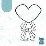 Heart Balloon with Tassels Cookie Cutter with Matching PNG Images for Edible Ink Printers Including Eddie