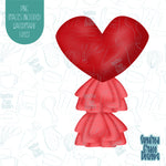 Heart Balloon With Tassels Cookie Cutter with Matching PNG Images for Edible Ink Printers Including Eddie