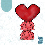 Heart Balloon with Tassels Cookie Cutter with Matching PNG Images for Edible Ink Printers Including Eddie