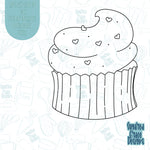 Cupcake with Heart Sprinkles Cookie Cutter with Matching PNG Images for Edible Ink Printers Including Eddie