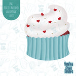 Cupcake with Heart Sprinkles Cookie Cutter with Matching PNG Images for Edible Ink Printers Including Eddie