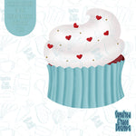 Cupcake with Heart Sprinkles Cookie Cutter with Matching PNG Images for Edible Ink Printers Including Eddie