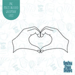 Heart Hands cookie cutter with png images for edible ink printers including Eddie