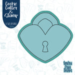 Heart Shaped Lock Cookie Cutter with Matching Stamp For Fondant