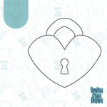 Heart Shaped Lock Cookie Cutter with Matching PNG Images for Edible Ink Printers Including Eddie