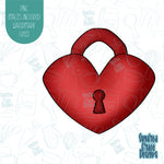 Heart Shaped Lock Cookie Cutter with Matching PNG Images for Edible Ink Printers Including Eddie