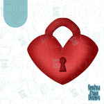 Heart Shaped Lock Cookie Cutter with Matching PNG Images for Edible Ink Printers Including Eddie