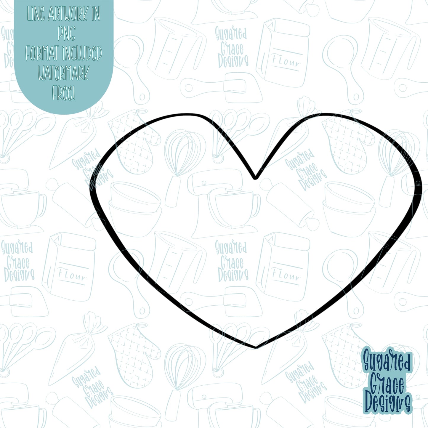 Valentines Day Heart Cookie Cutter With Matching PNG Images for Edible Ink Printers Including Eddie