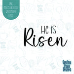 He Is Risen Easter Word Plaque Cookie Cutter with Matching PNG Images for Edible Ink Printers Including Eddie