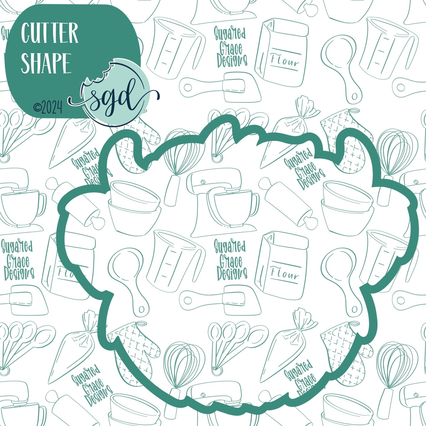 Highland Cow Cookie Cutter with PNG Images to Match - Hand Drawn Graphics for Edible Ink Printers