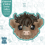 Highland Cow Cookie Cutter with Matching Printable PNG Images for Edible Ink Printers Including Eddie