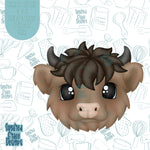 Highland Cow Cookie Cutter STL Files for 3D Printing with Matching Printable PNG Images for Edible Ink Printers Including Eddie