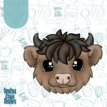 Highland Cow Cookie Cutter STL Files for 3D Printing with Matching Printable PNG Images for Edible Ink Printers Including Eddie