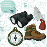 Hiking Cookie Cutter STL File Set of 4 with PNG Images to Match - For 3D Printing and Edible Ink Printers