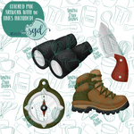 Hiking Cookie Cutter Set of 4 with PNG Images to Match - Hand Drawn Graphics for Edible Ink Printers