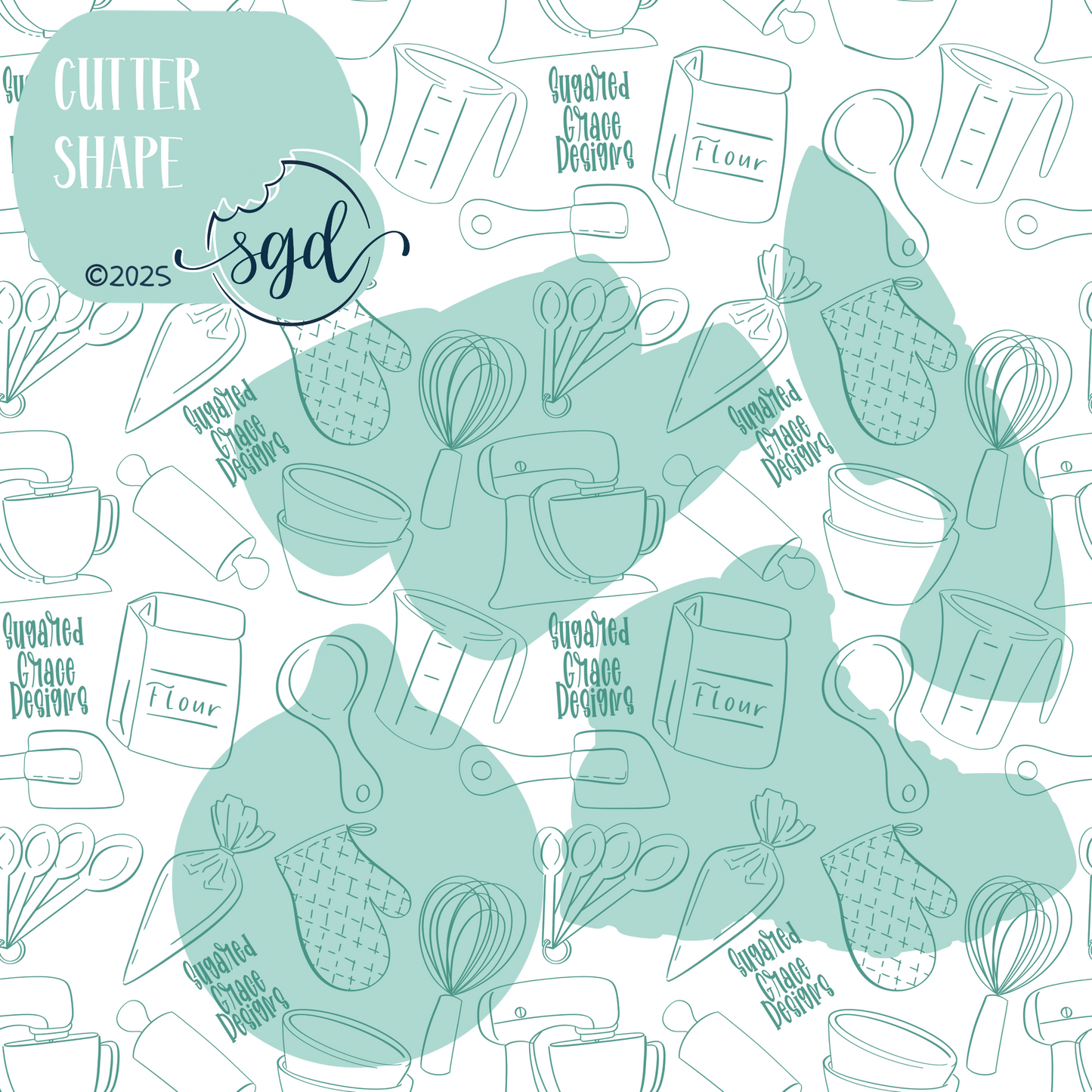 Hiking Cookie Cutter STL File Set of 4 with PNG Images to Match - For 3D Printing and Edible Ink Printers