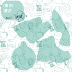 Hiking Cookie Cutter STL File Set of 4 with PNG Images to Match - For 3D Printing and Edible Ink Printers