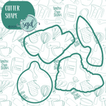 Hiking Cookie Cutter Set of 4 with PNG Images to Match - Hand Drawn Graphics for Edible Ink Printers