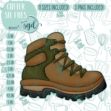 Hiking Shoe Cutter STL File with PNG Images to Match - For 3D Printing and Edible Ink Printers