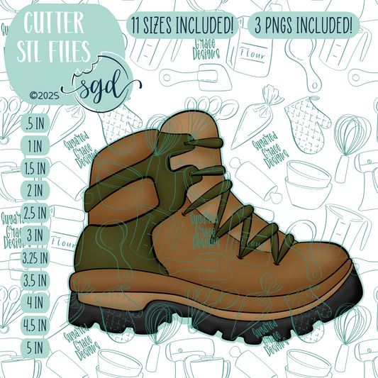 Hiking Shoe Cutter STL File with PNG Images to Match - For 3D Printing and Edible Ink Printers