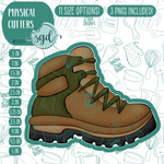 Hiking Shoe Cookie Cutter with PNG Images to Match - Hand Drawn Graphics for Edible Ink Printers