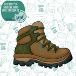 Hiking Shoe Cookie Cutter with PNG Images to Match - Hand Drawn Graphics for Edible Ink Printers