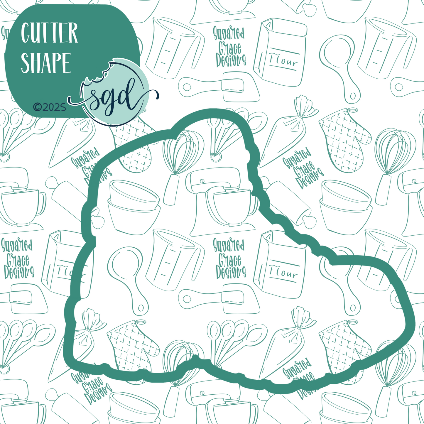 Hiking Shoe Cookie Cutter with PNG Images to Match - Hand Drawn Graphics for Edible Ink Printers