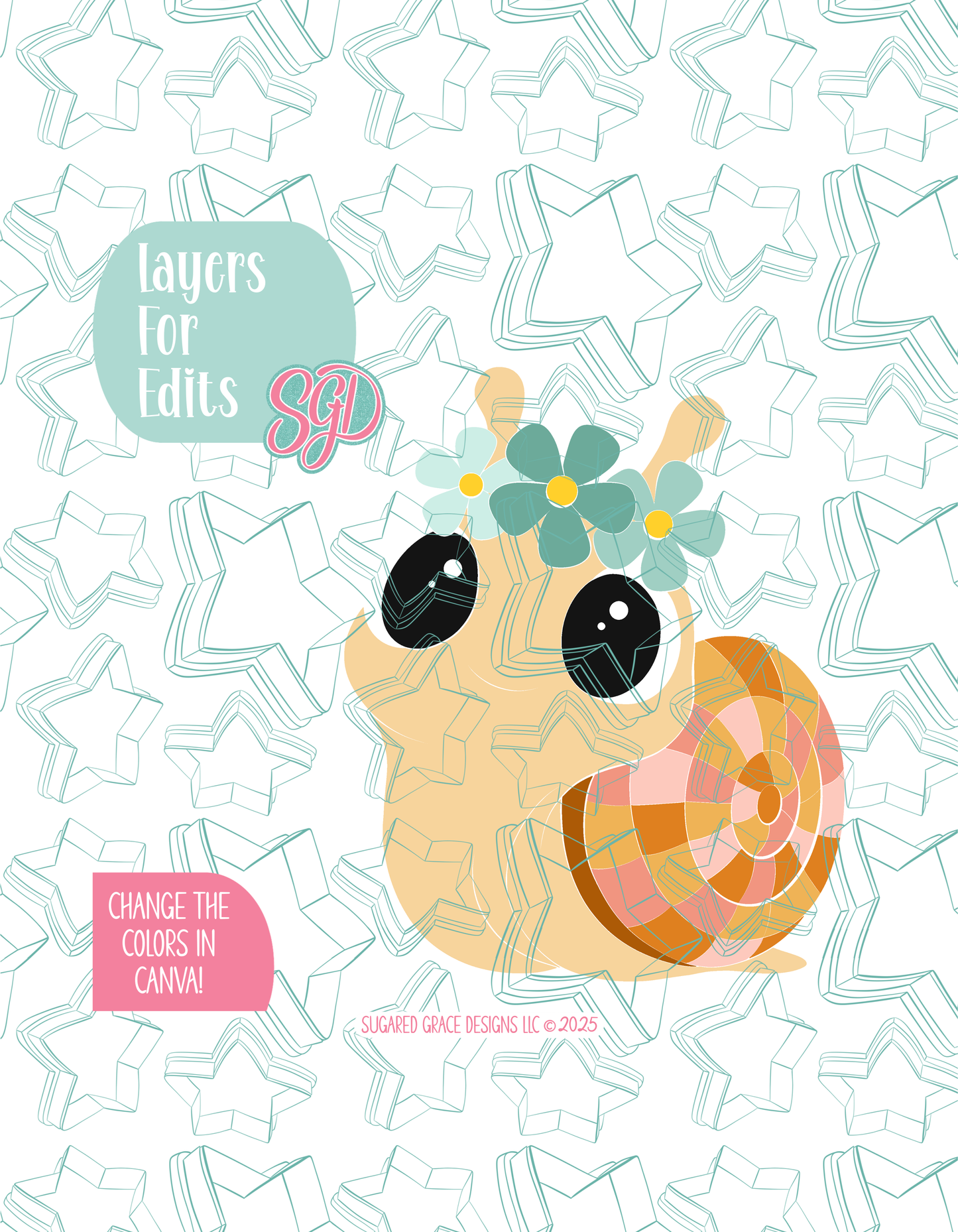 Hippie Snail Cookie Cutter STL and PNG set