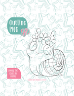 Hippie Snail Cookie Cutter with matching PNG