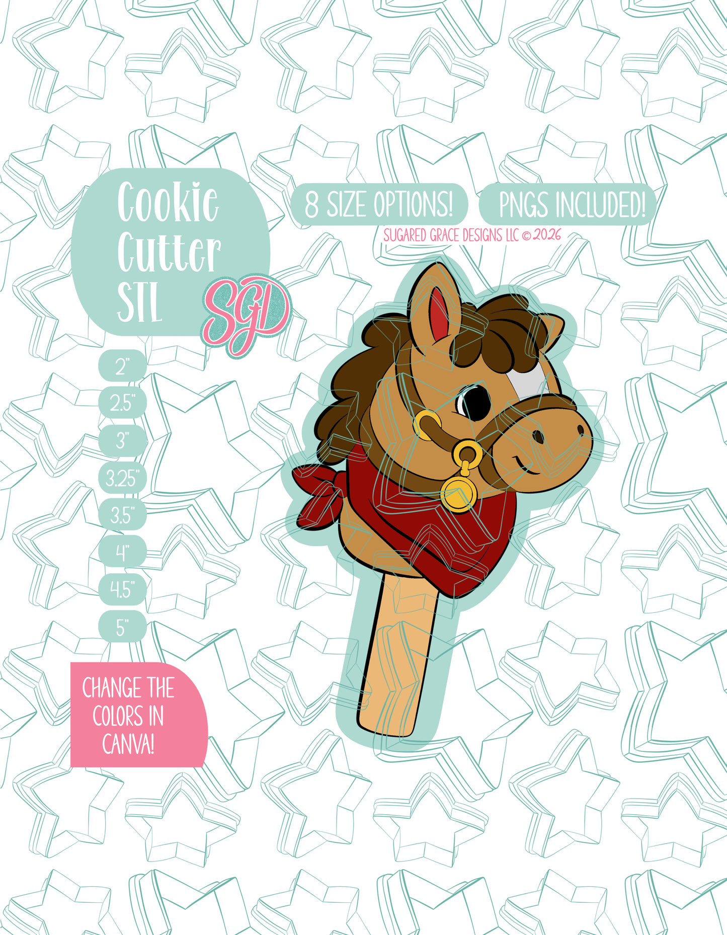 Hobby Horse Cookie Cutter STL and PNG set