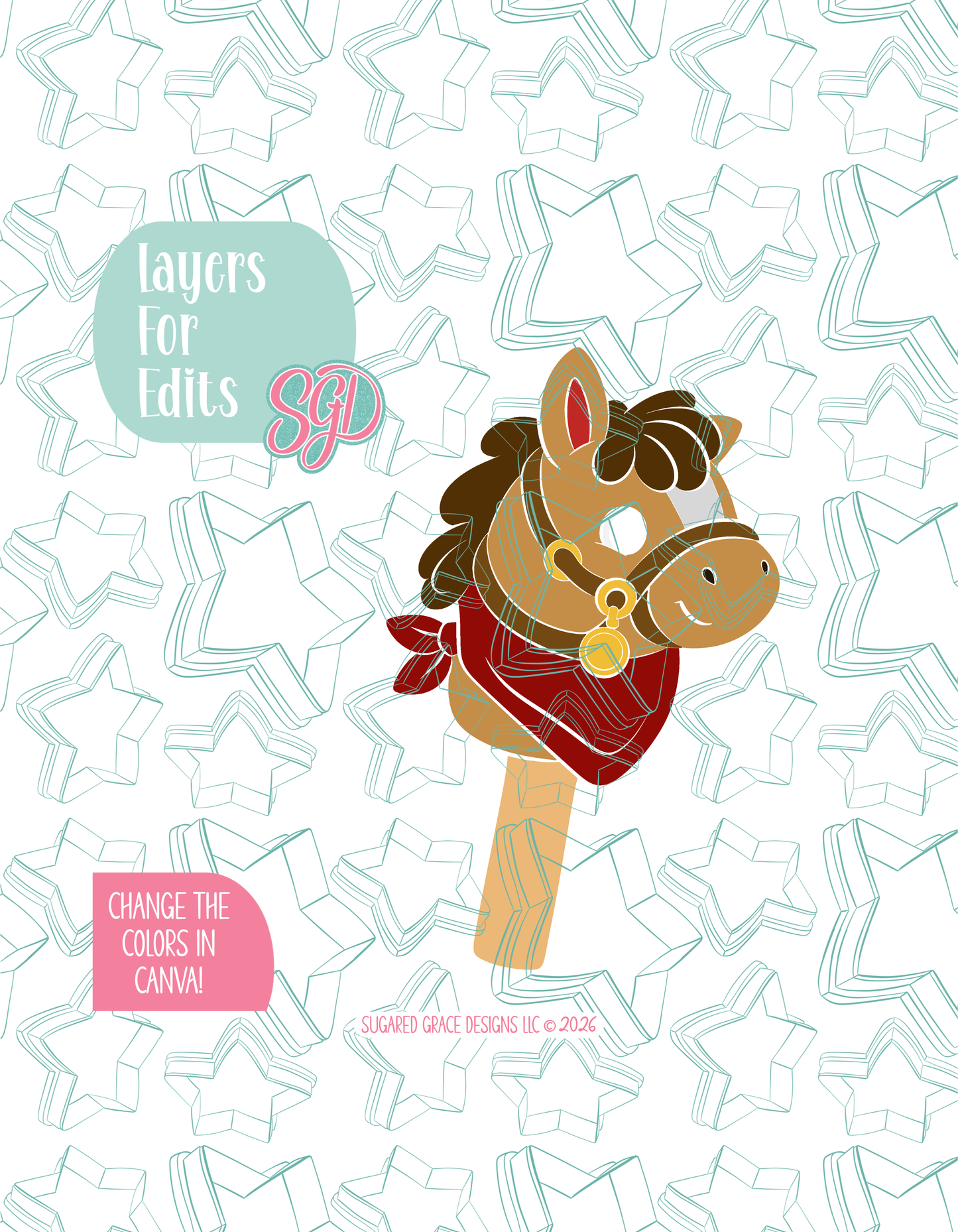 Hobby Horse Cookie Cutter STL and PNG set