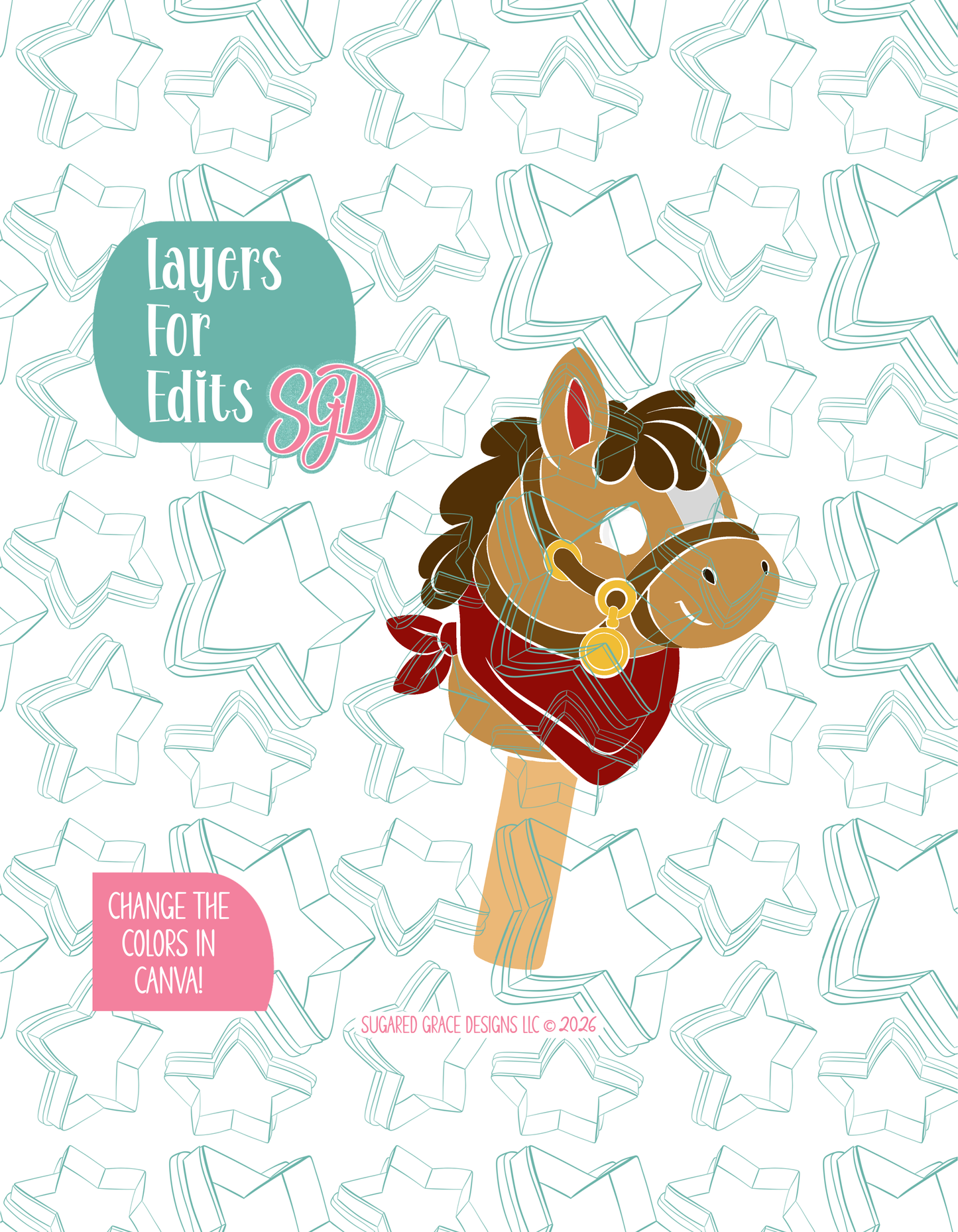 Hobby Horse Cookie Cutter with matching PNG