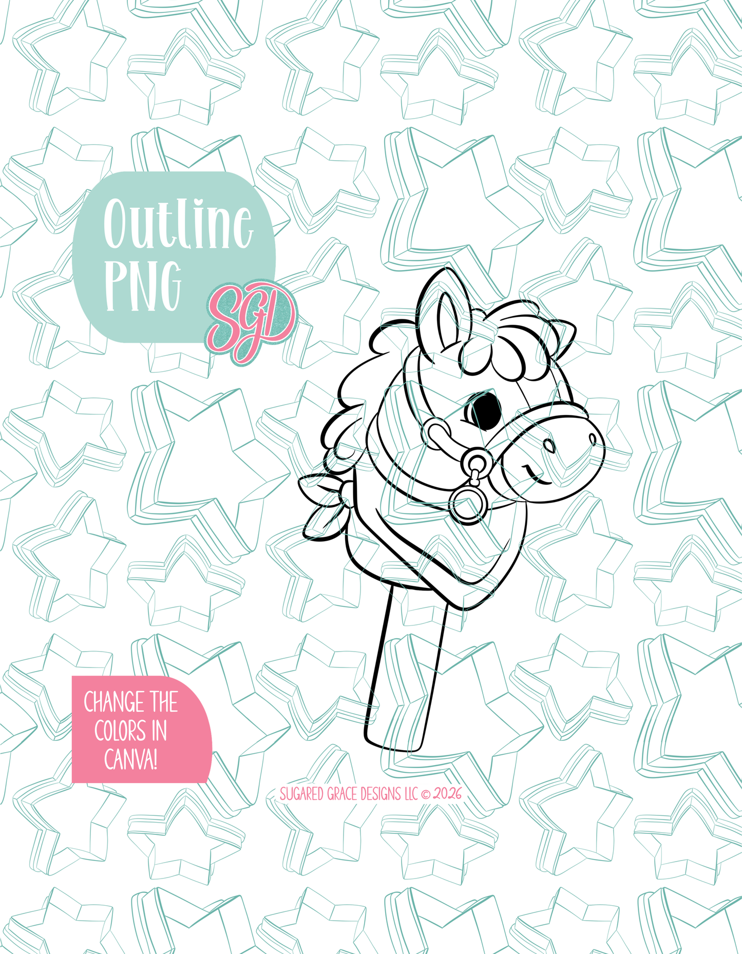 Hobby Horse Cookie Cutter STL and PNG set