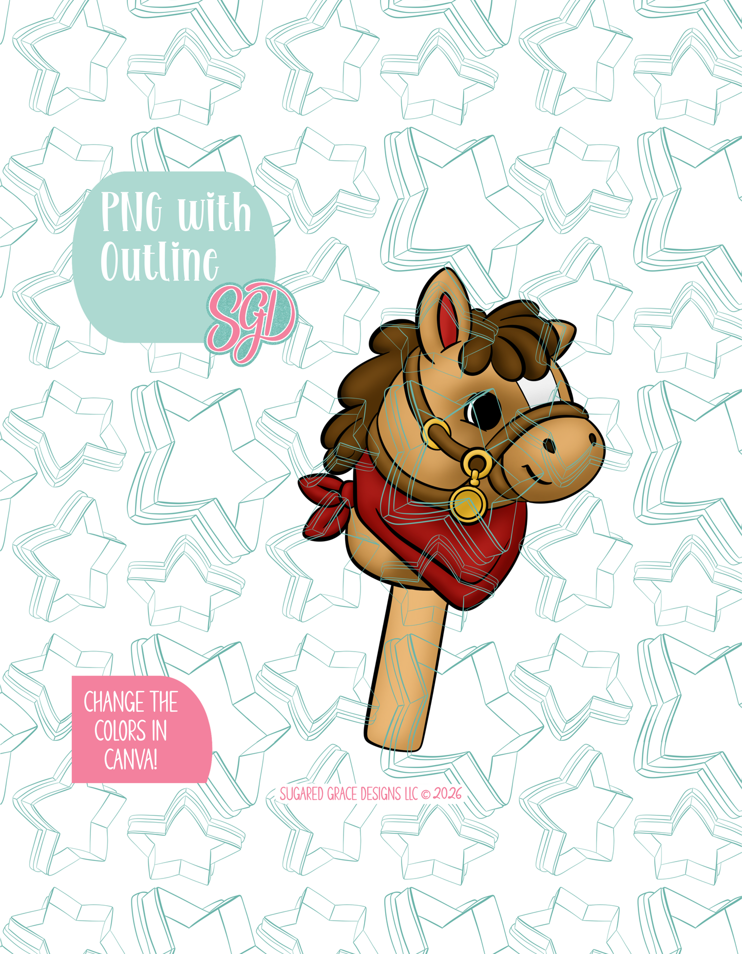 Hobby Horse Cookie Cutter STL and PNG set