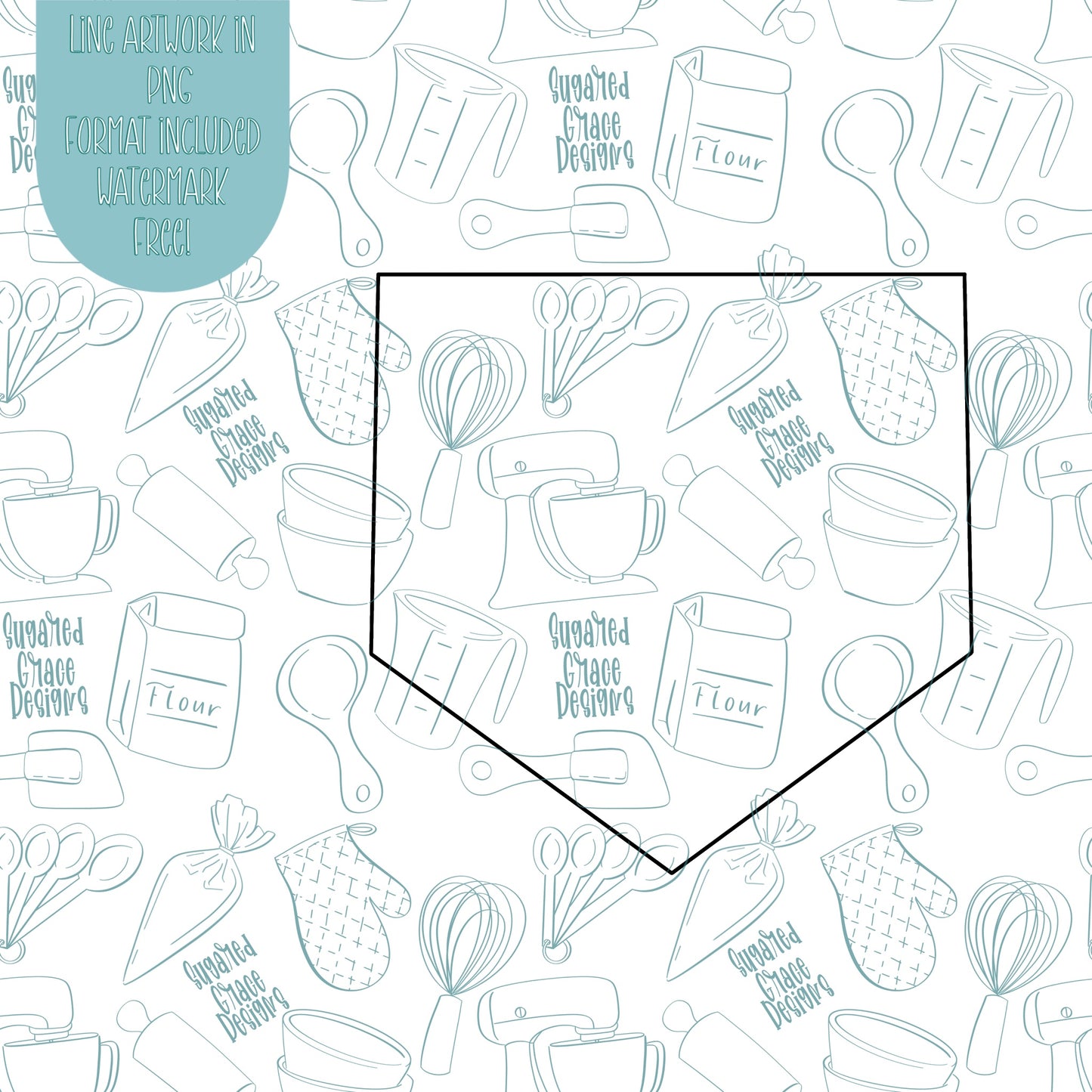 Baseball Home Base Cookie Cutter STL Files for 3D Printing with Matching Printable PNG Images for Edible Ink Printers Including Eddie