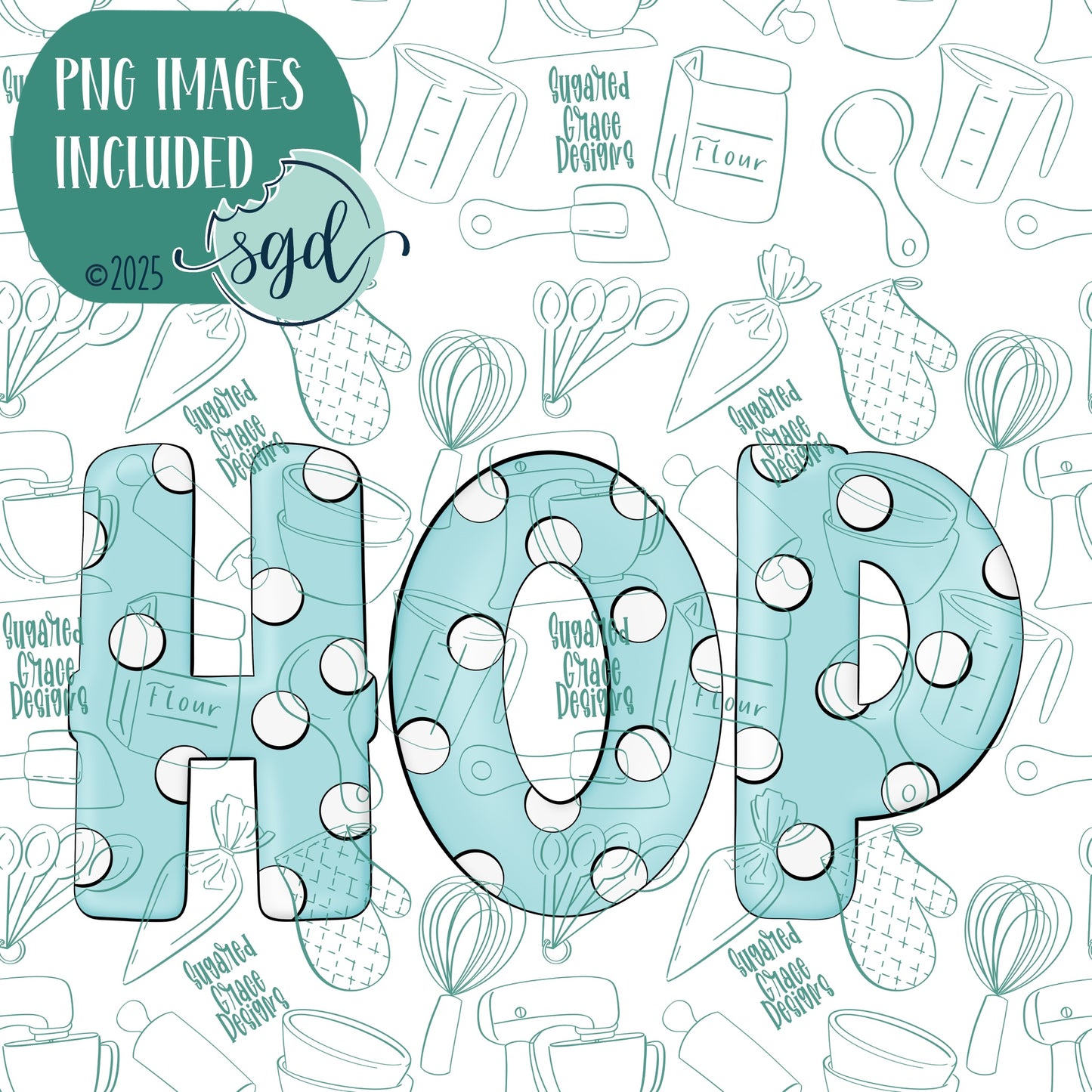Easter HOP Word Plaque Cookie Cutter with PNG Images to Match - Hand Drawn Graphics for Edible Ink Printers (Copy)