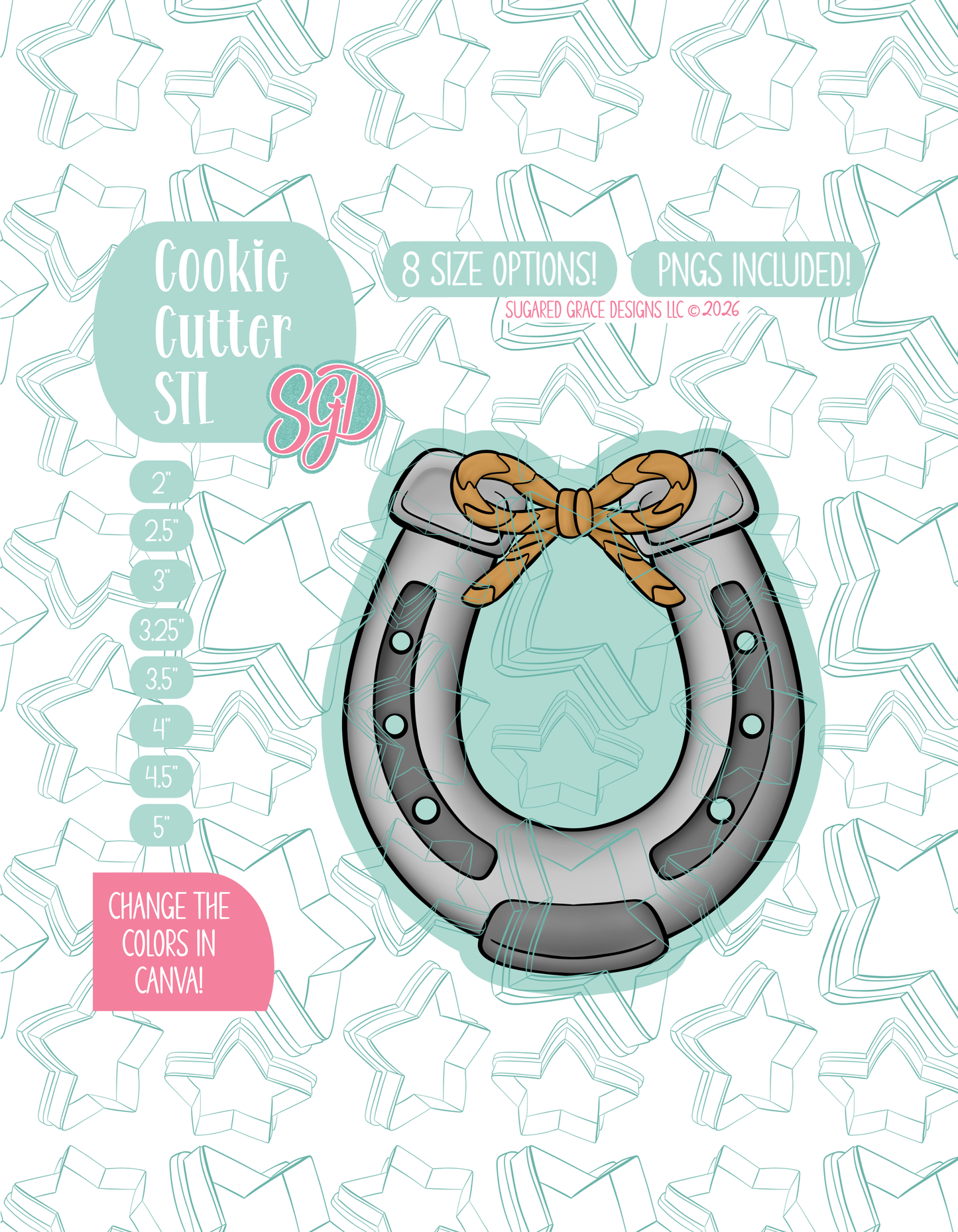 Horse Shoe Cookie Cutter STL and PNG set