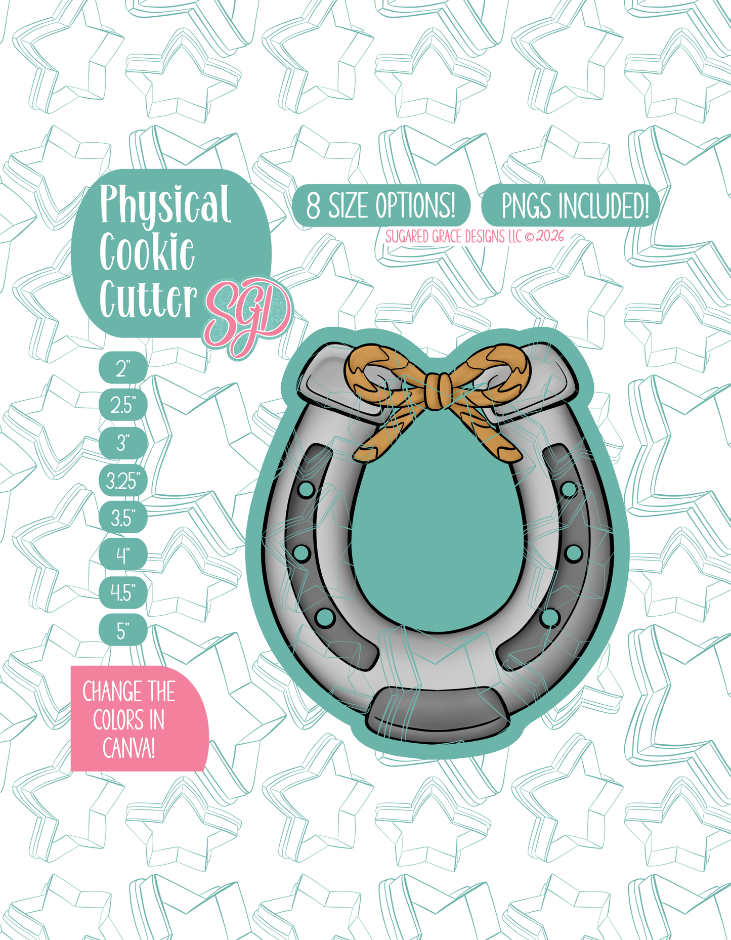 Horse Shoe Cookie Cutter with matching PNG