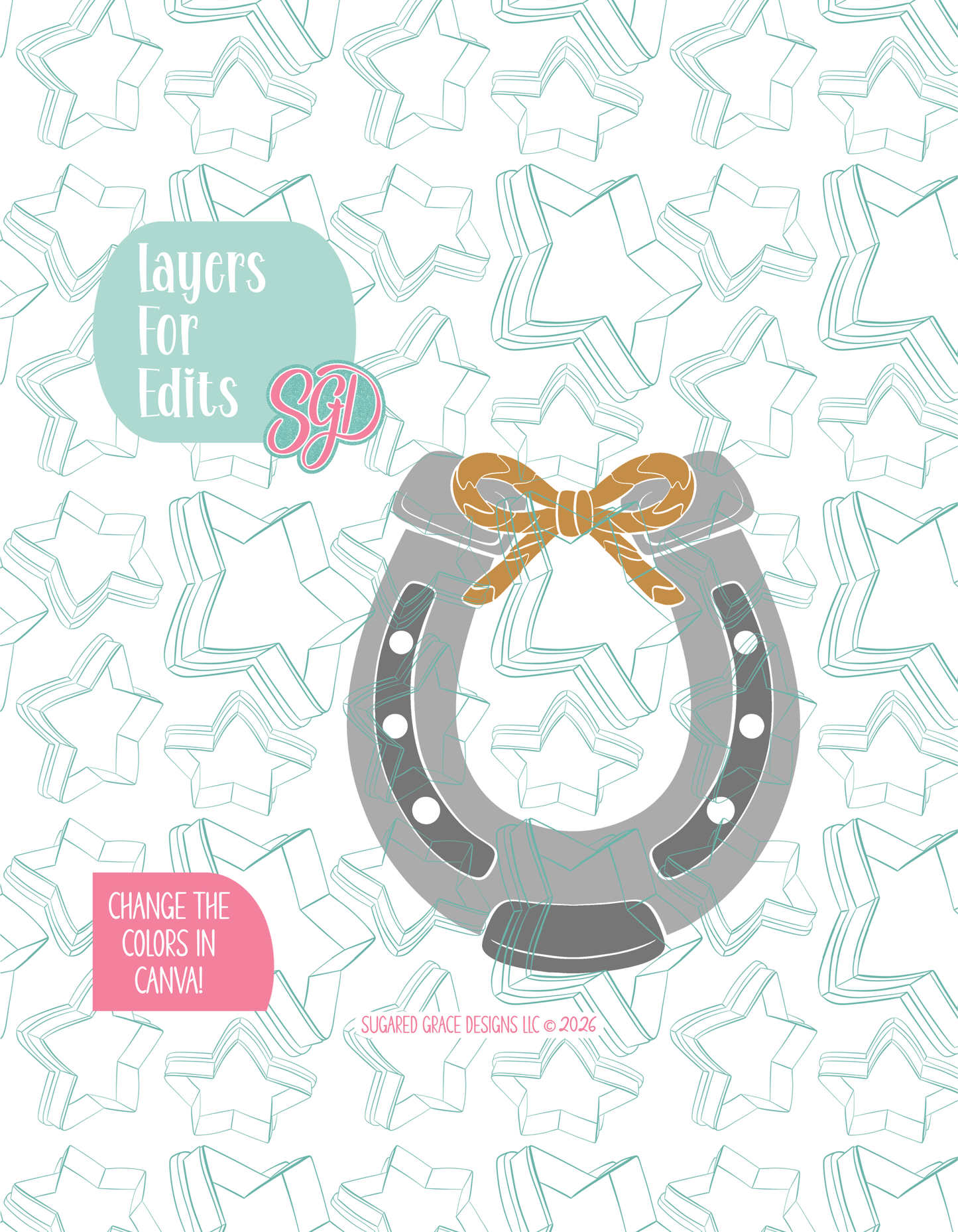 Horse Shoe Cookie Cutter STL and PNG set