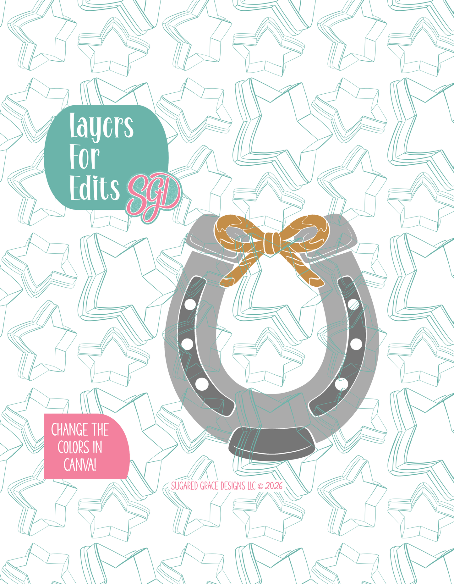 Horse Shoe Cookie Cutter with matching PNG