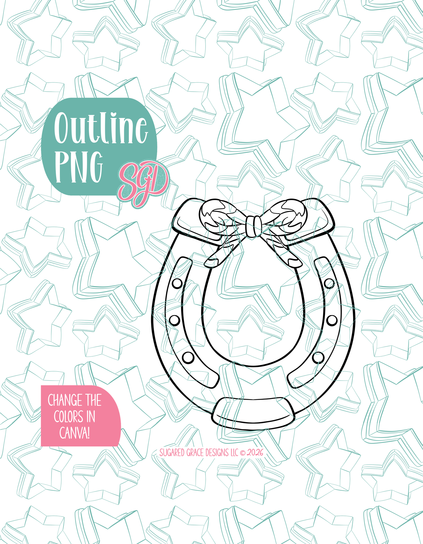 Horse Shoe Cookie Cutter with matching PNG