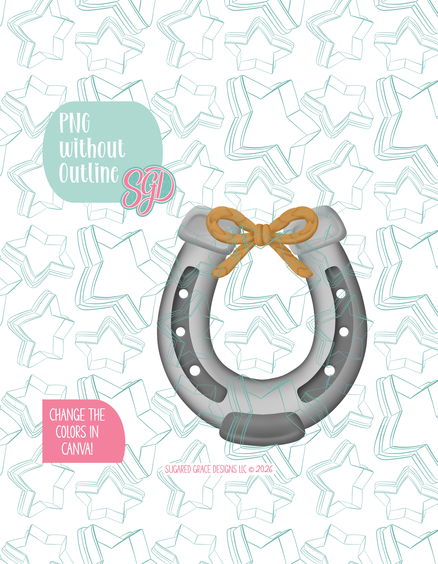 Horse Shoe Cookie Cutter STL and PNG set