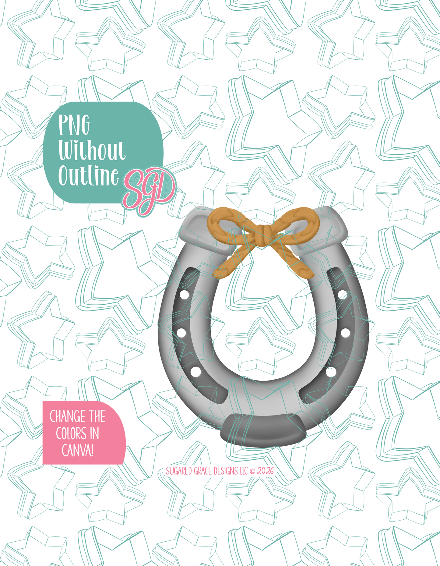 Horse Shoe Cookie Cutter with matching PNG